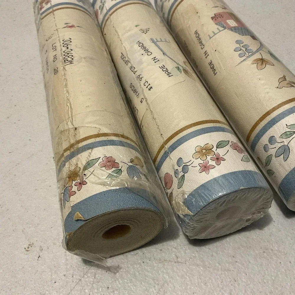 VTG Heartland Pattern Wallpaper Boarder 3 Rolls Cottage Core 45 Feet